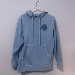 Light Blue Hoodie with Logo Patch